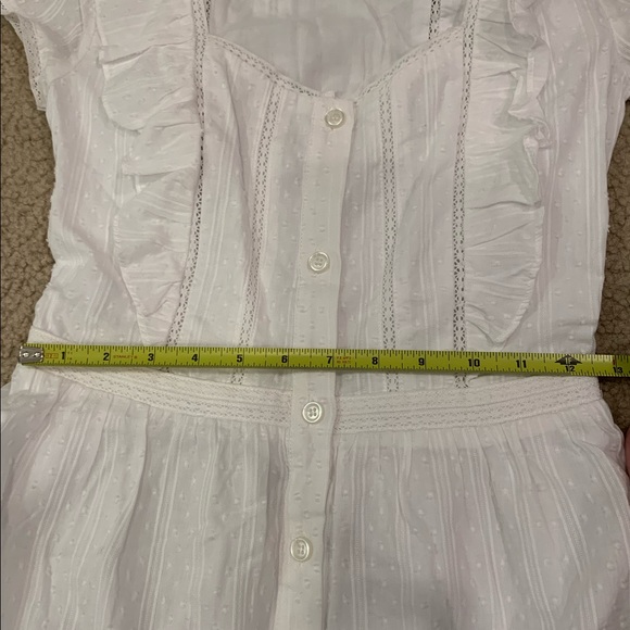 MAJORELLE Crazy for You white button up dress XS with ruffles - Picture 4 of 4